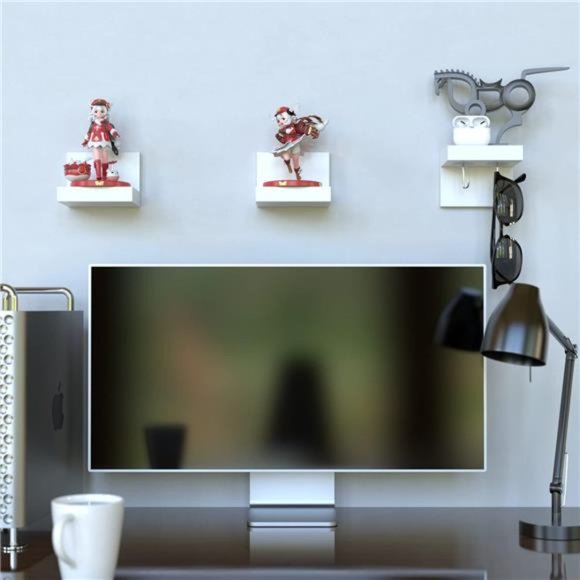 3Pack Small Floating Shelves for Wall,4Inch Plastic Display Ledges forMini Decor - Picture 5 of 5